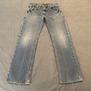 Levis 514 Jeans Boys 14 Regular 27x27 Blue Slim Straight Stretch Denim Faded